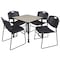 Regency Tables > Height Adjustable > Square Mobile Table & Chair Sets, 30 W, 30 L, 23-34 H, Maple TB3030PLAPCBK44BK - alternate 1